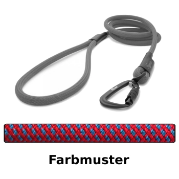 klassische Hundeleine TWIST - L - 115cm - roter Swirl mit blau